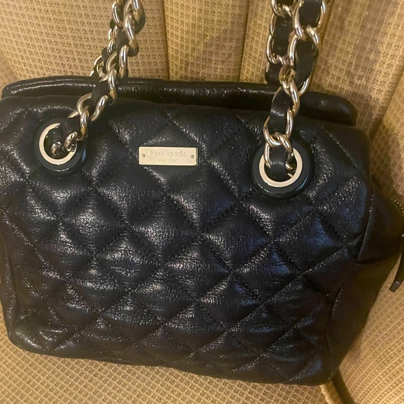 Kate Spade GOLD COAST Black quilted gold chain handbag - Picture 4 of 12
